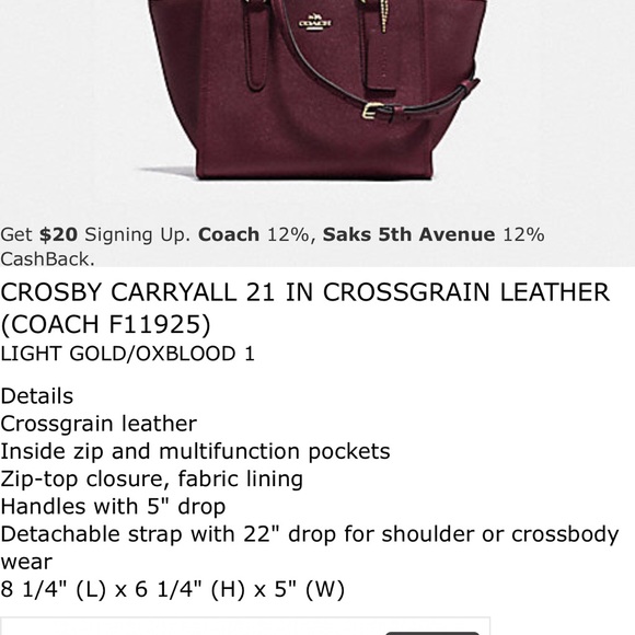 NWT Coach 21’ crossbody purse - Picture 4 of 4